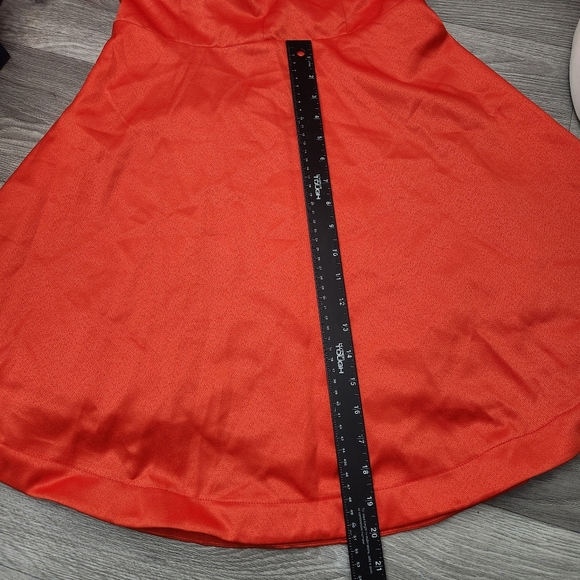 LUSH Orange Dress Size L Cocktail Party Fun Flare Halter Neck Straped Mini - Picture 8 of 15
